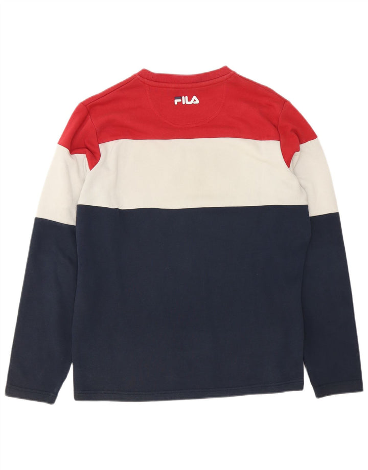 Fila Hombre Graphic Sudadera Jumper Small Multicolor Colorblock Algodón