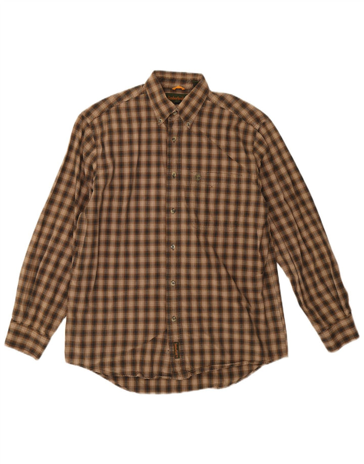 Timberland Camisa De Franela Para Hombre Algodón A Cuadros Marrón Pequeño