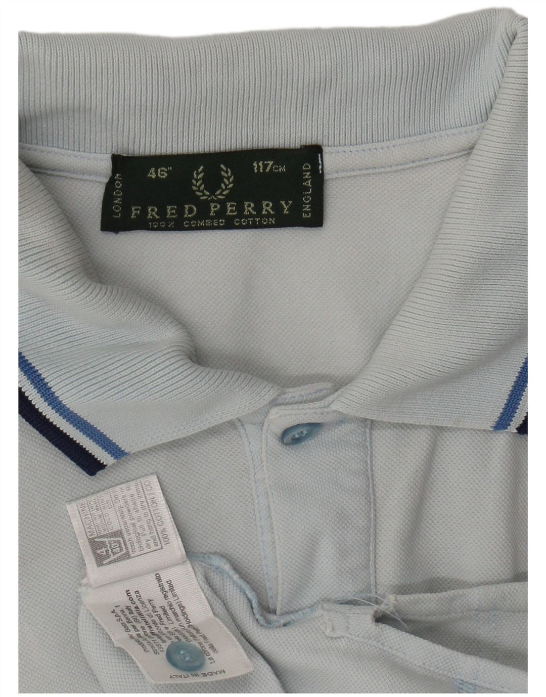 Polo Fred Perry Hombre Grande Azul Algodón