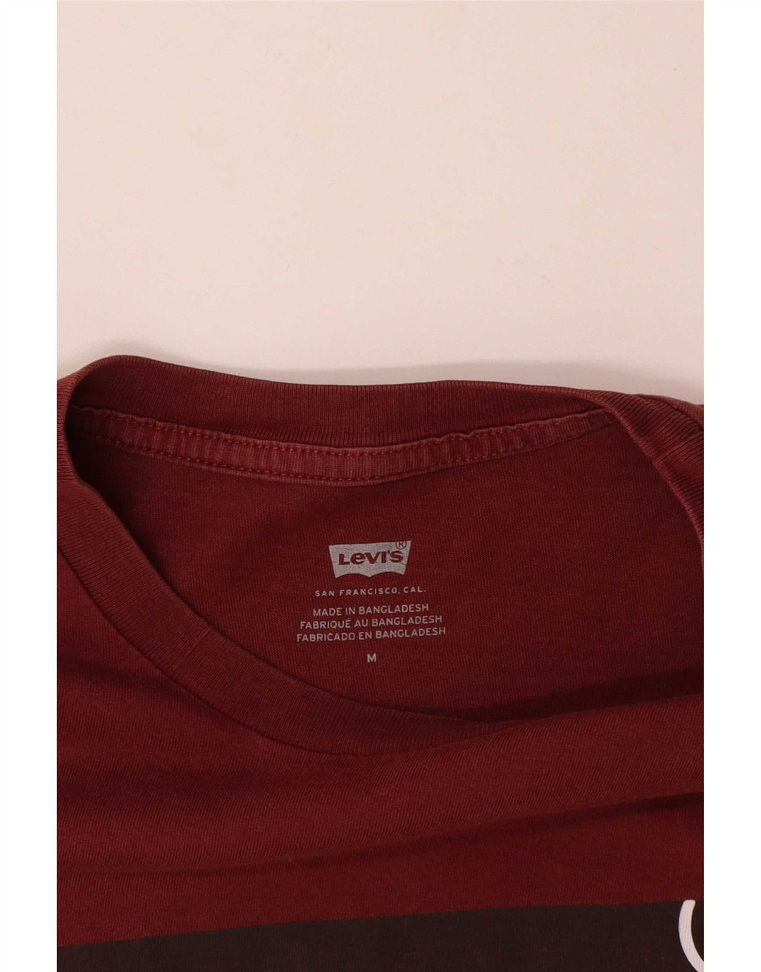 Levi's Camiseta gráfica para hombre Top Medium Borgoña Algodón