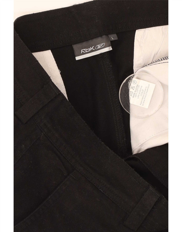 Reebok - Pantalones cortos cargo para hombre, talla grande, W34, algodón negro