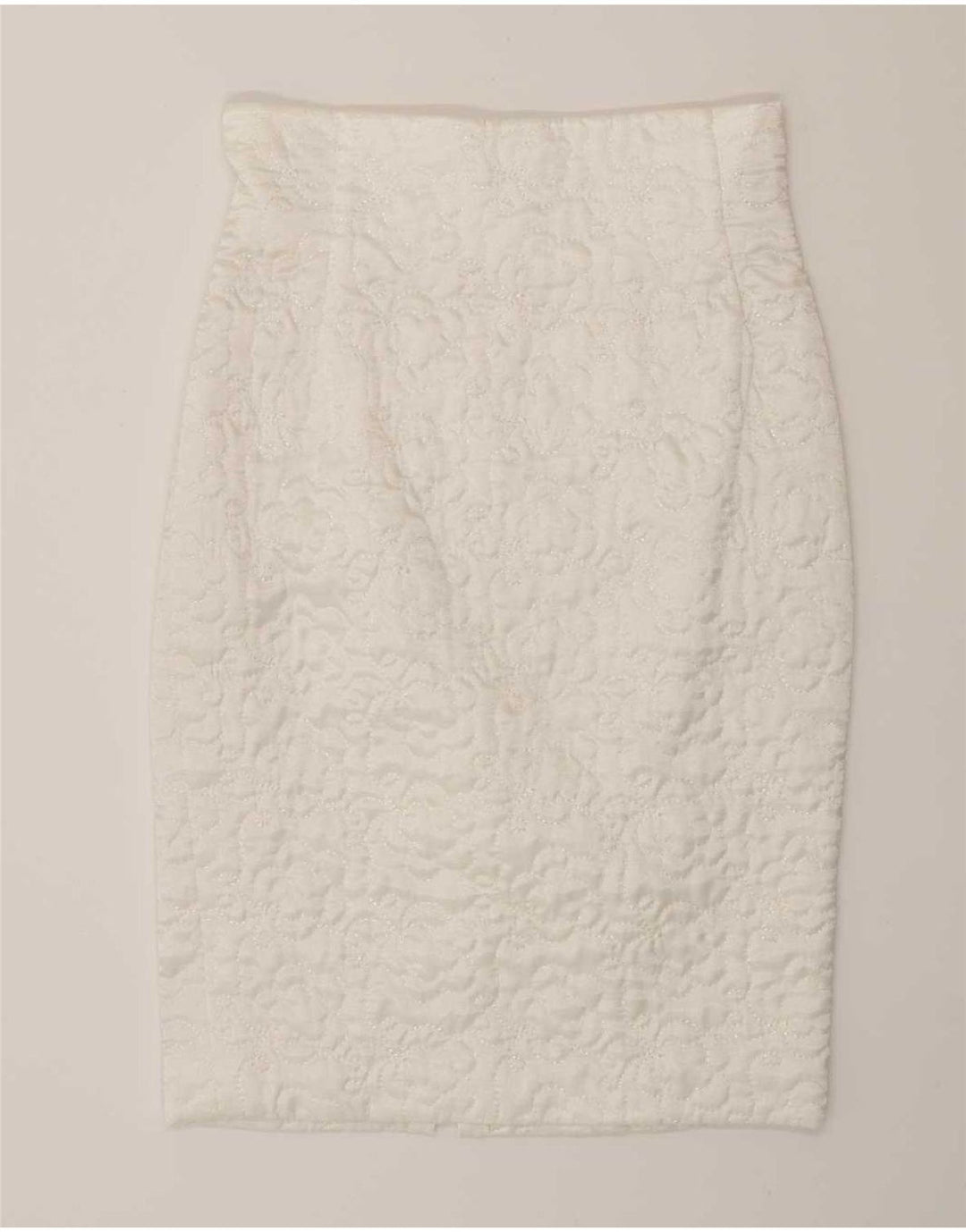 Conjunto de falda vintage de 2 piezas para mujer IT 44 Medio W28 Viscosa blanca