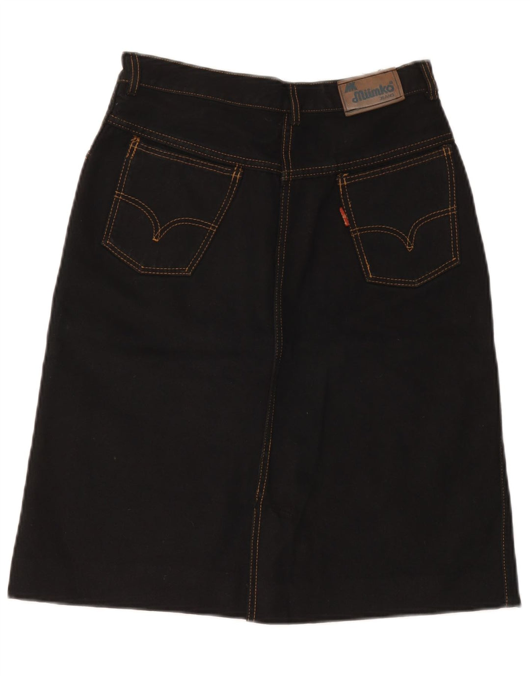 Falda vaquera vintage para mujer IT 42 Mediana W28 Algodón negro