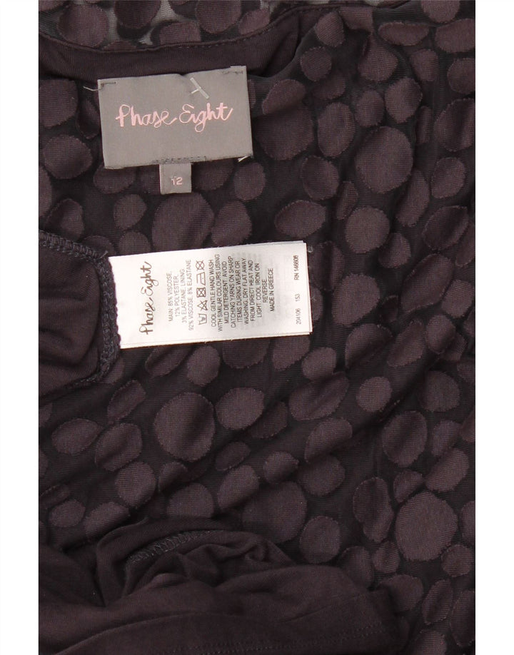 PHASE EIGHT Womens Batwing Sheath Dress UK 12 Medium Navy Blue Spotted