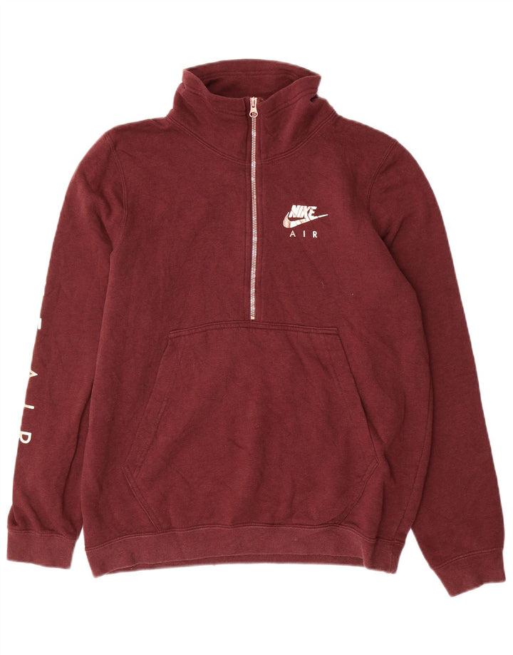 Nike - Sudadera con gráfico de gran tamaño para mujer, talla 10, color burdeos