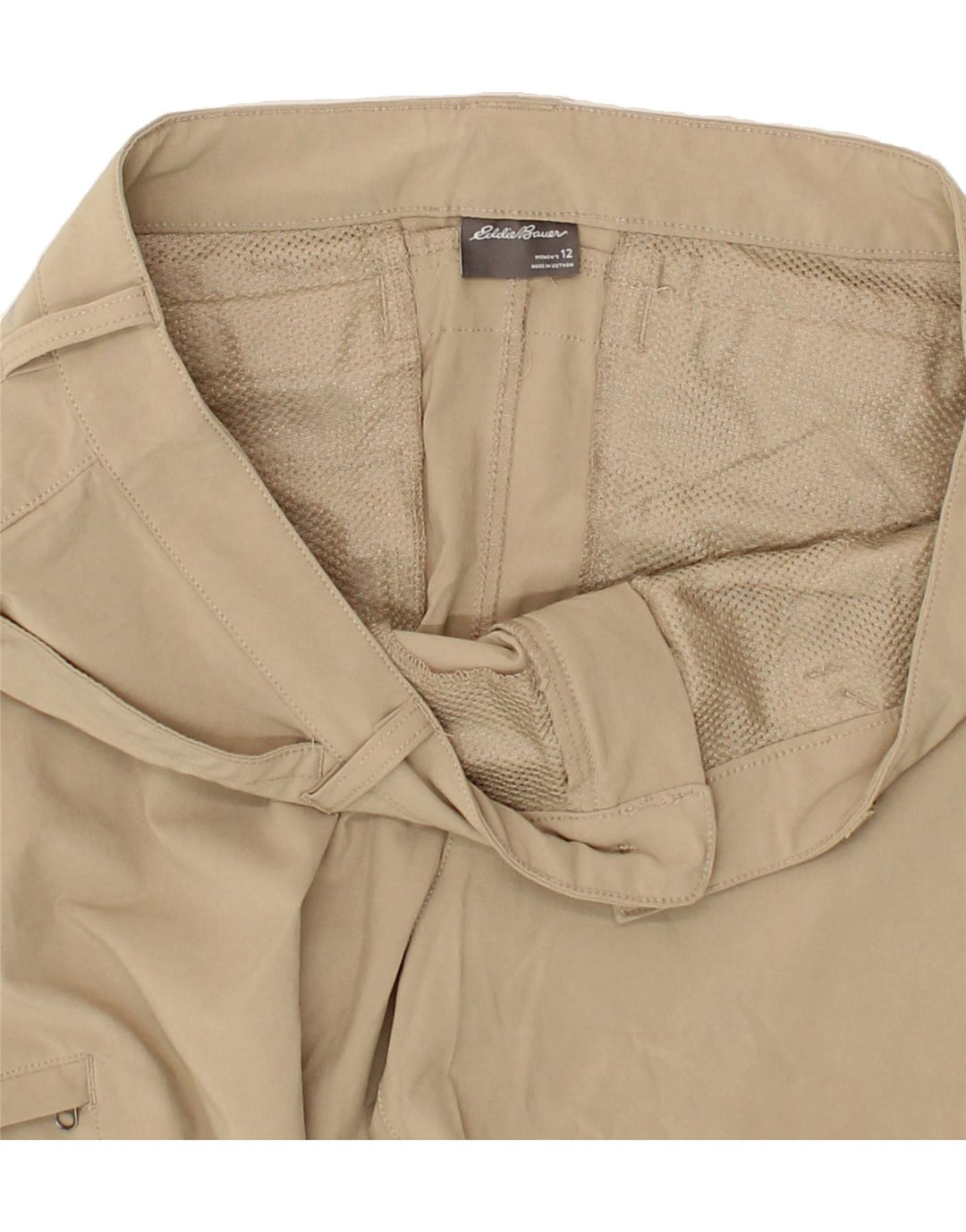EDDIE BAUER Womens Cargo Capri Trousers US 12 Large W34 L21 Beige Vintage Eddie Bauer and Second-Hand Eddie Bauer from Messina Hembry 