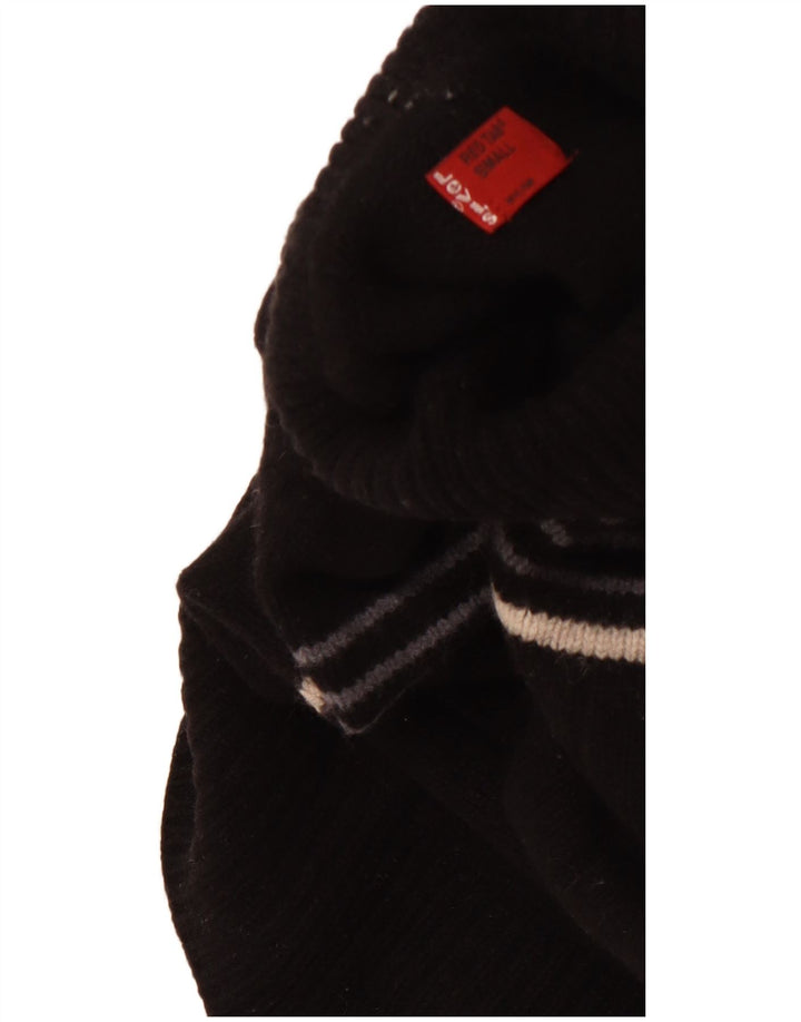 LEVI'S Suéter tipo jersey con cuello vuelto para mujer UK 10 Small Lana de cordero a rayas negras