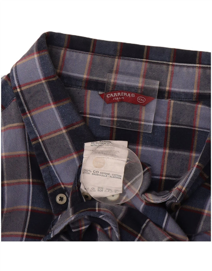 Camisa de franela para hombre Carrera 2XL Algodón a cuadros azules