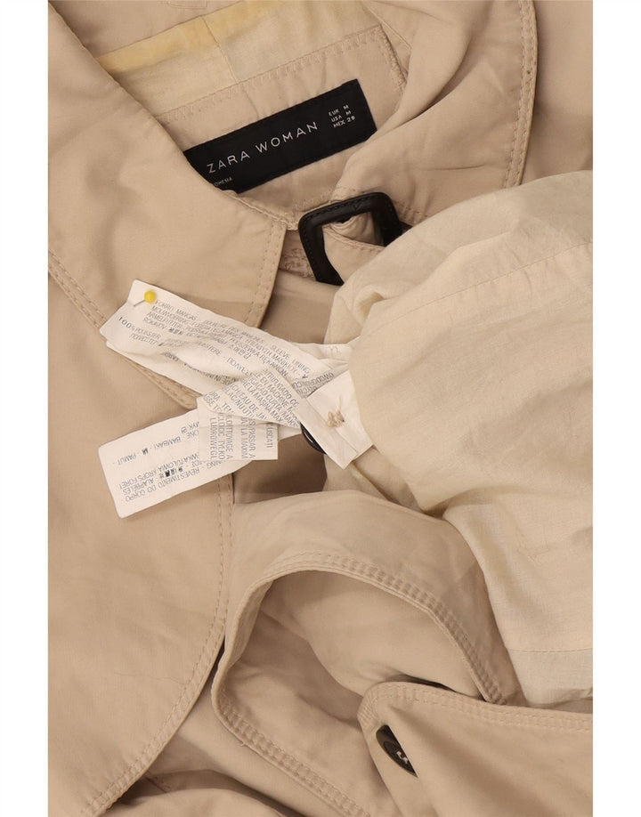 Zara Mujer Gabardina UK 42 Poliéster Beige Medio