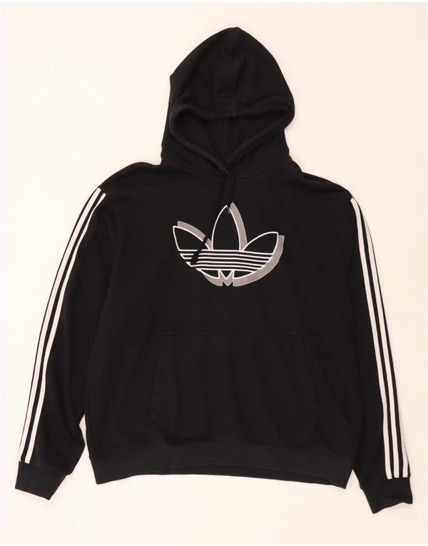 Adidas Hombre Graphic Sudadera con capucha Jumper XL Algodón negro