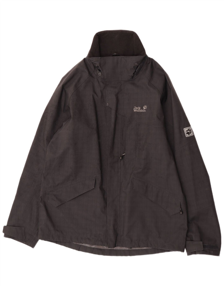 Jack Wolfskin Chaqueta impermeable para hombre UK 40 Large Poliéster negro