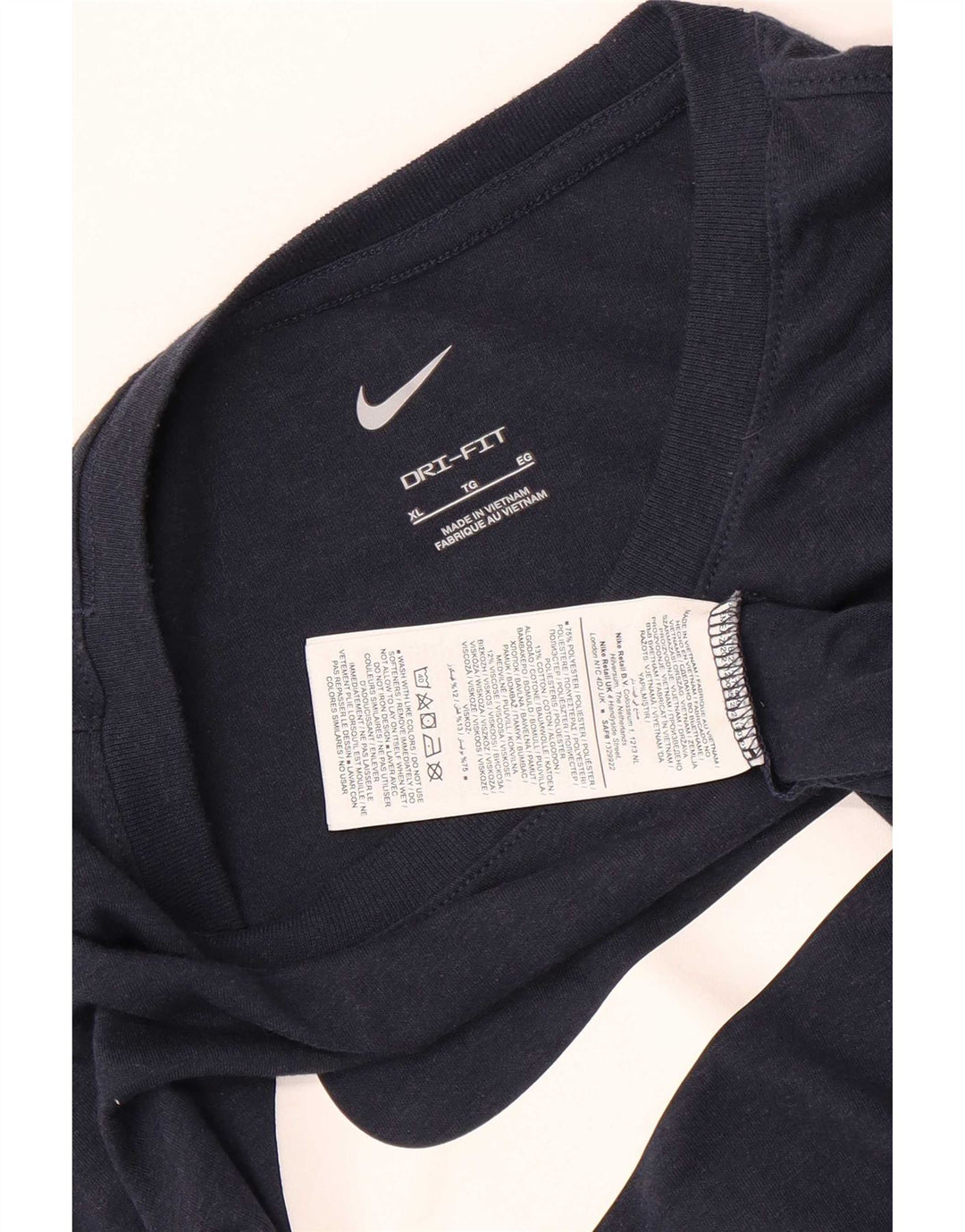 Nike Camiseta Dri Fit Graphic para hombre Top XL Poliéster azul marino