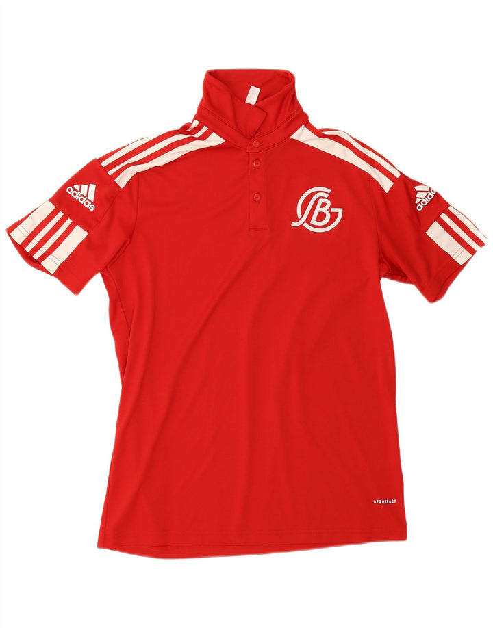 Adidas Hombre Aeroready Graphic Polo Shirt Pequeño Rojo Colorblock Poliéster