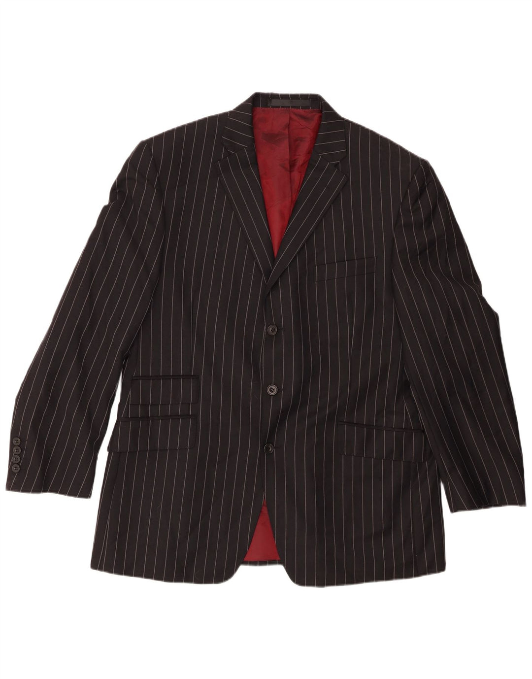 Marks & Spencer Chaqueta tipo blazer de 3 botones para hombre UK 42 Large Black Pinstripe