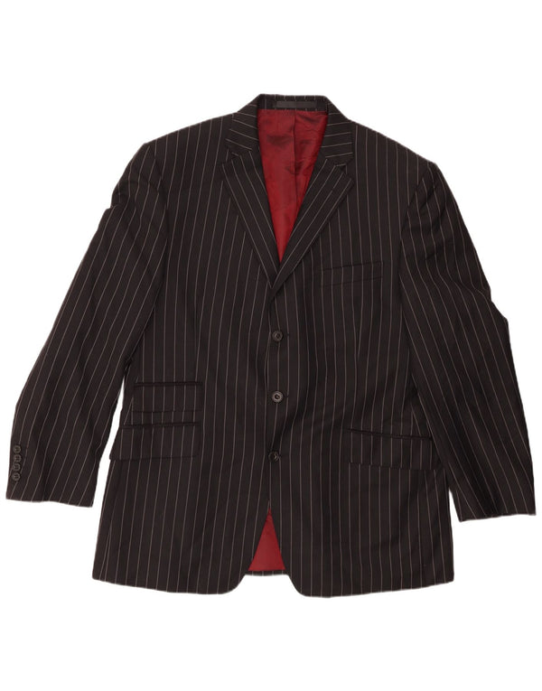 Marks & Spencer Chaqueta tipo blazer de 3 botones para hombre UK 42 Large Black Pinstripe