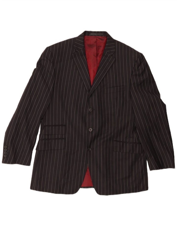 Marks & Spencer Chaqueta tipo blazer de 3 botones para hombre UK 42 Large Black Pinstripe