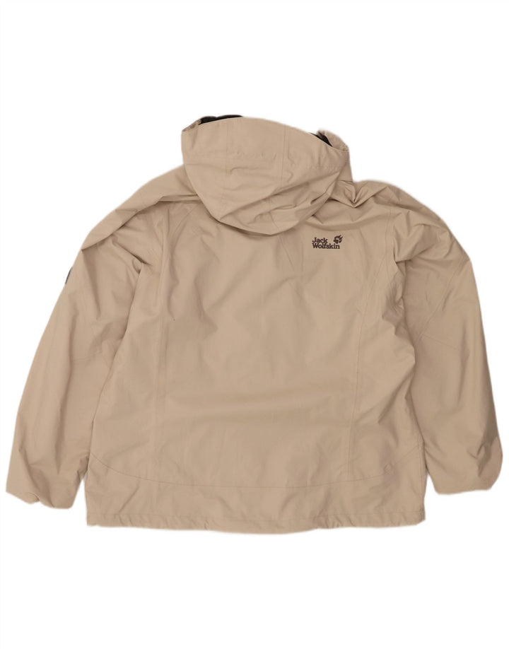 JACK WOLFSKIN Chubasquero con Capucha Mujer ES 40/40 XL Beige Poliéster