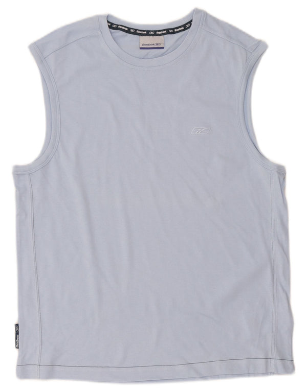 Reebok Hombre Chaleco Top Algodón Azul Medio