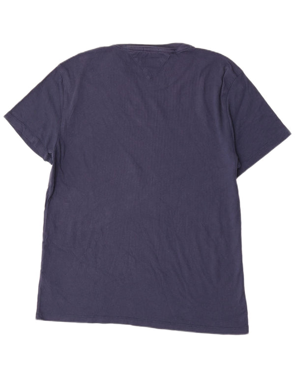 Tommy Hilfiger Camiseta gráfica de ajuste regular para hombre Top grande de algodón azul marino