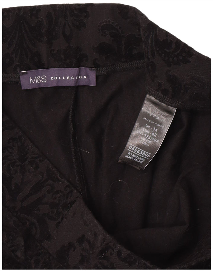 Marks & Spencer Leggings para mujer Reino Unido 44 Mediano Negro Paisley Algodón