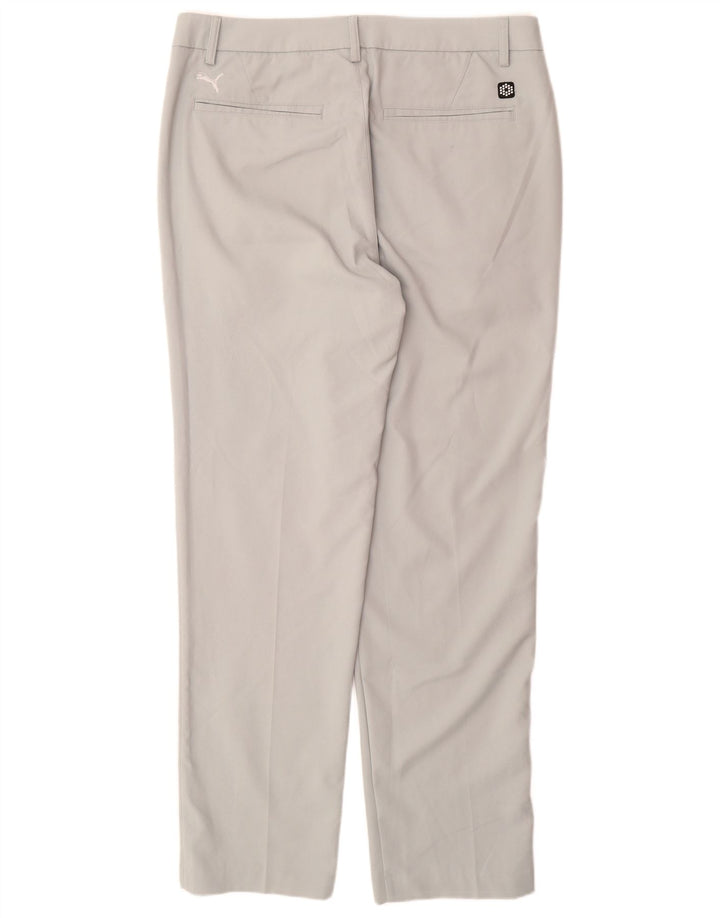 PUMA Mens Straight Chino Trousers W34 L32 Grey Polyester