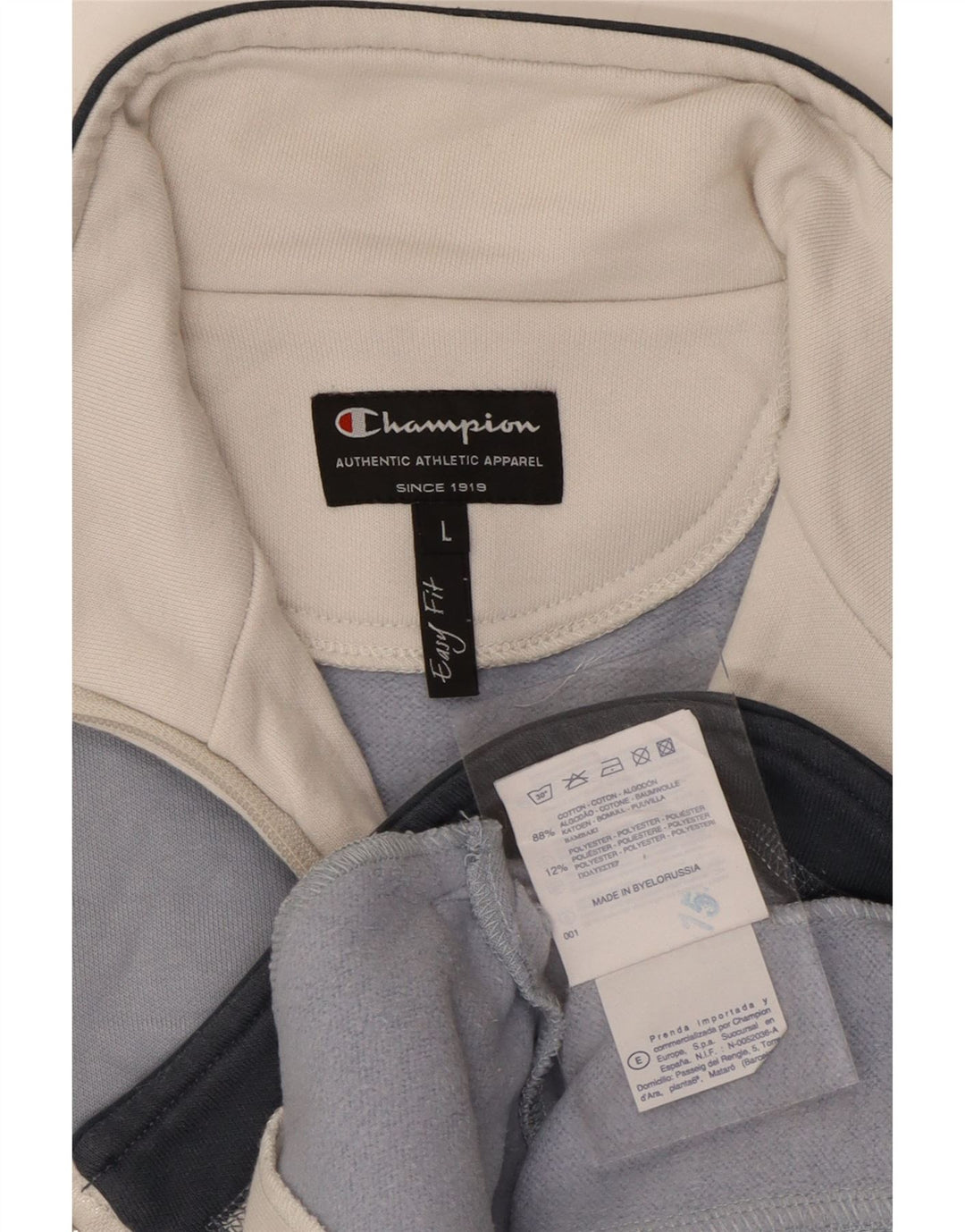 CHAMPION Chaqueta superior de chándal de ajuste fácil para mujer UK 46 Grande Azul Colorblock