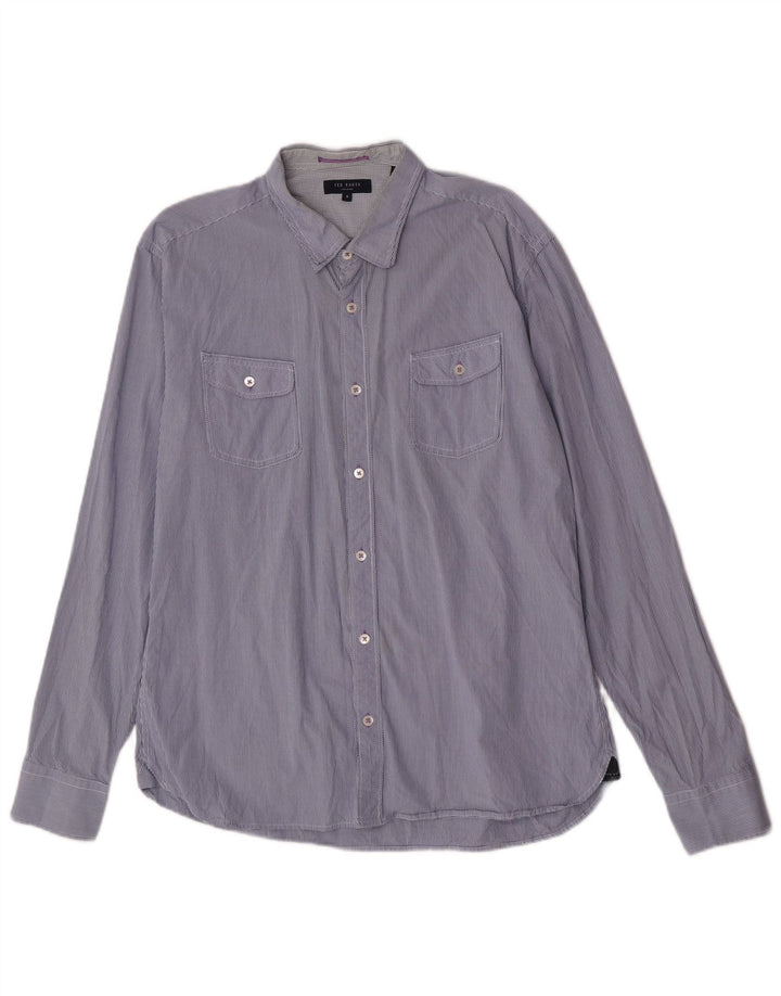 Ted Baker Camisa para hombre Talla 6 2XL Azul marino Cuadros