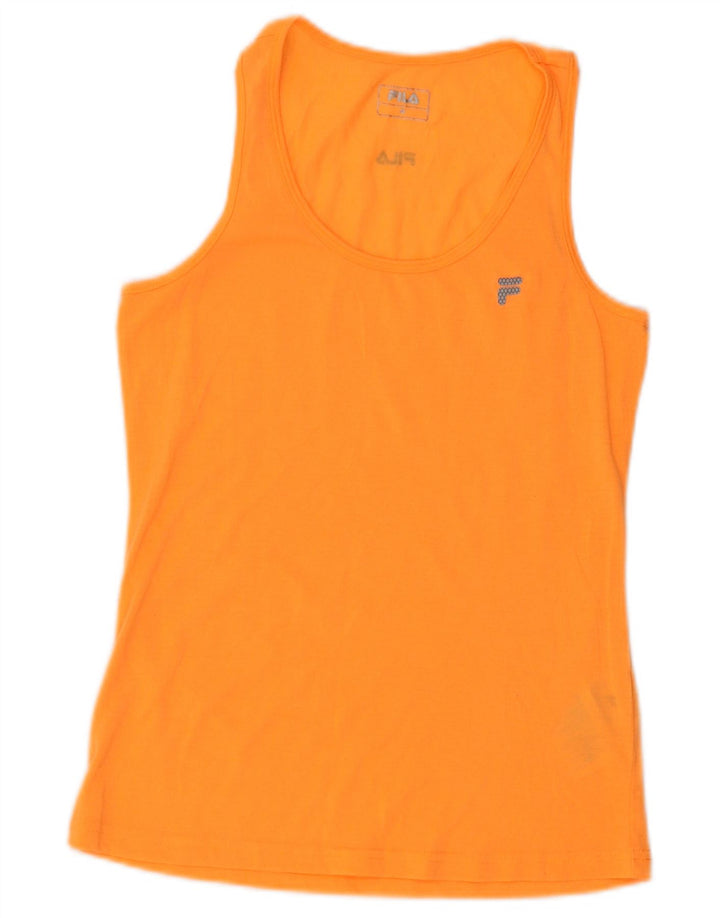 FILA Womens Vest Top UK 12 Medium Orange Polyester