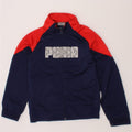 PUMA Boys Graphic Tracksuit Top Jacket 5-6 Years Navy Blue Colourblock Vintage Puma and Second-Hand Puma from Messina Hembry 
