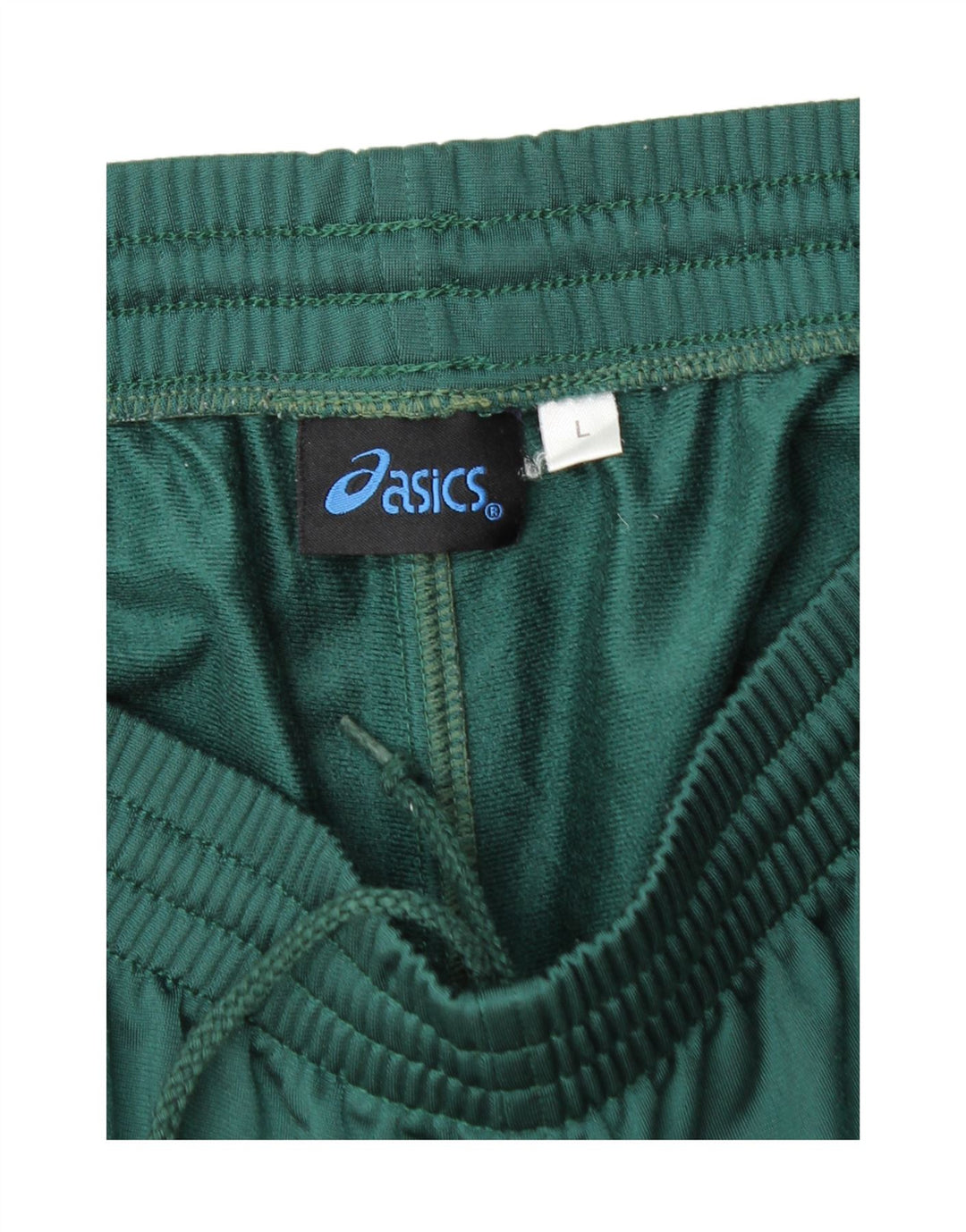 ASICS Pantalones de chándal para hombre, poliéster verde grande