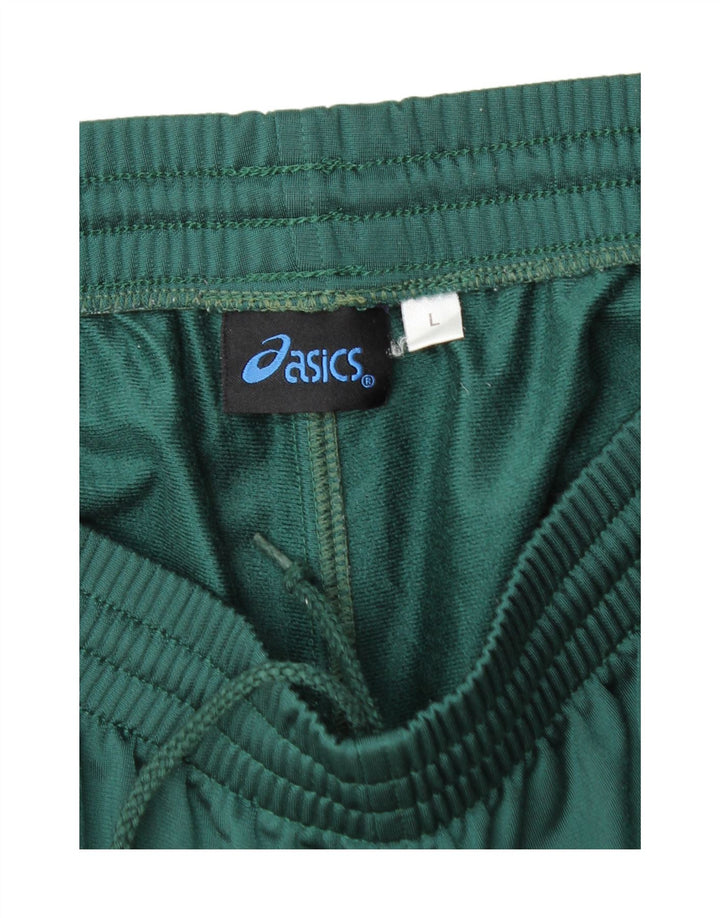 ASICS Pantalones de chándal para hombre, poliéster verde grande