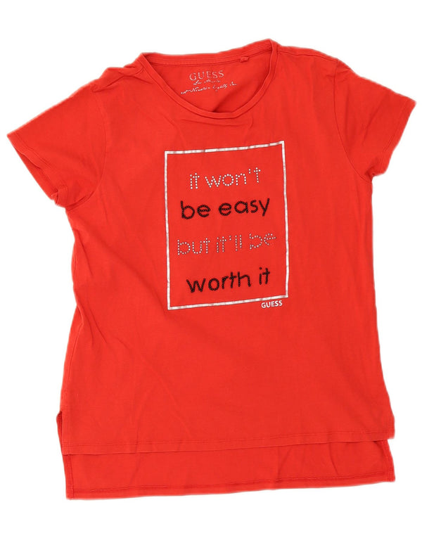 Guess Camiseta gráfica para mujer Top UK 12 Medium Red
