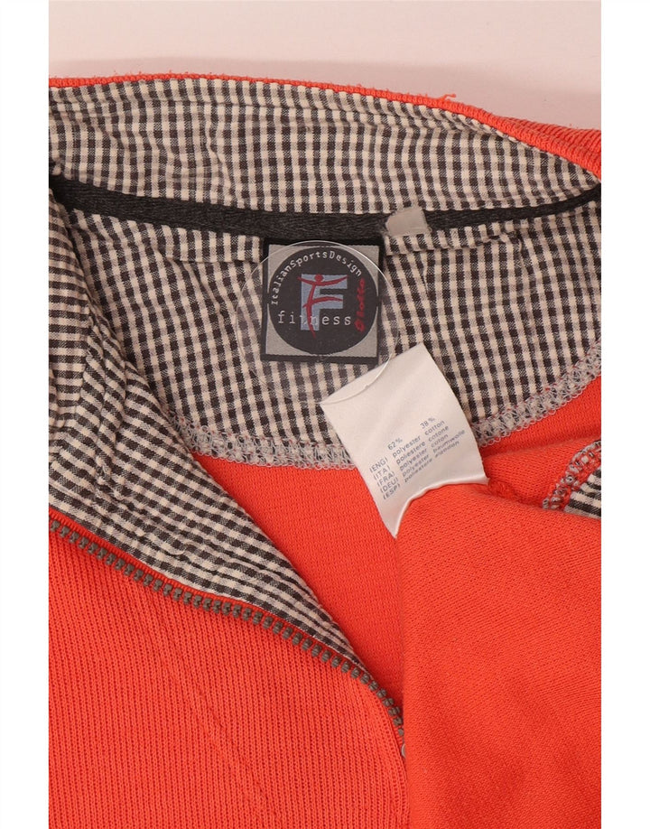 Lotto - Sudadera con cuello y cremallera para mujer, talla 40, poliéster naranja grande