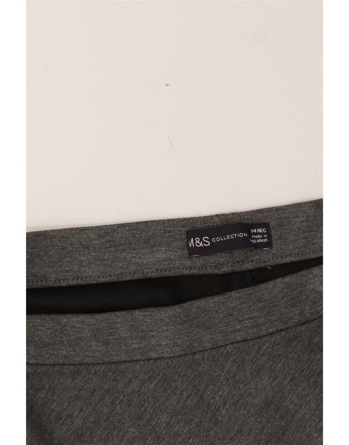 MARKS & SPENCER Womens A-Line Skirt UK 14 Large W32 Grey Vintage Marks & Spencer and Second-Hand Marks & Spencer from Messina Hembry 