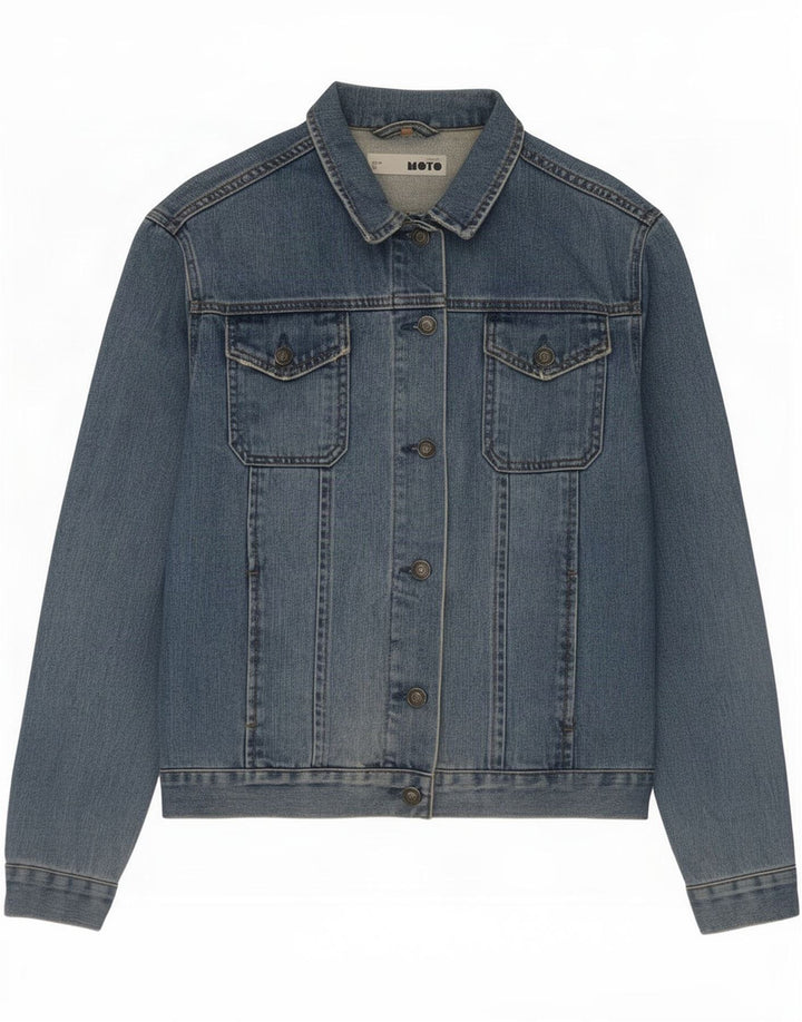 Chaqueta vaquera Moto para mujer UK 12 Algodón azul medio