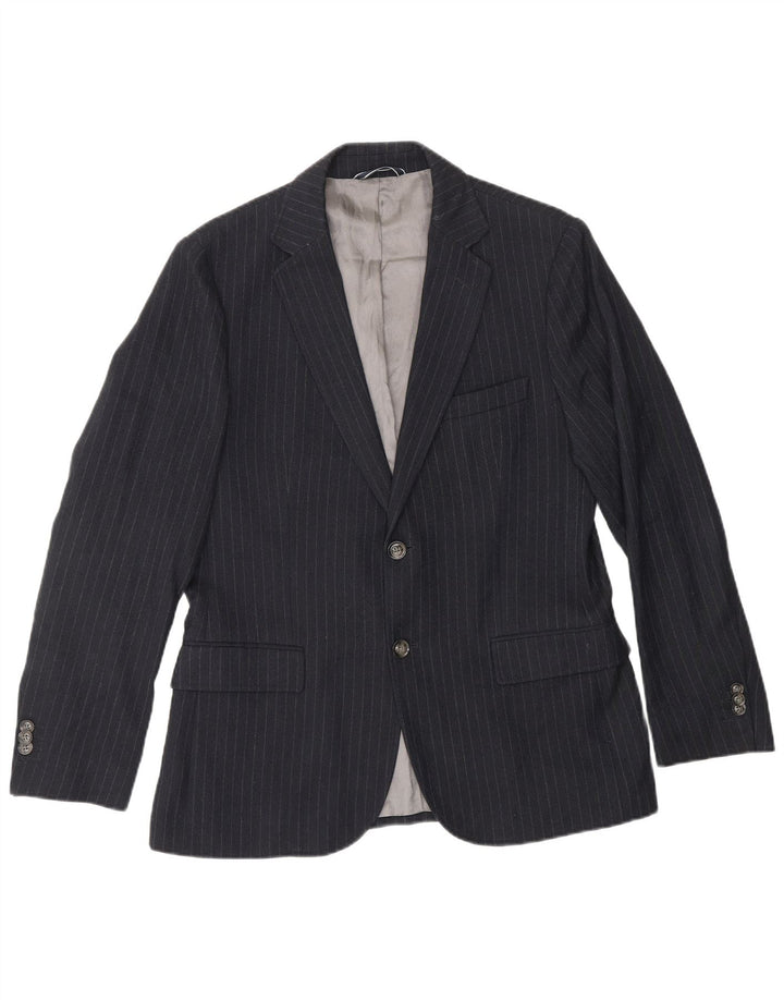 GANT Chaqueta tipo blazer entallada para hombre IT 46 Small Azul marino a rayas