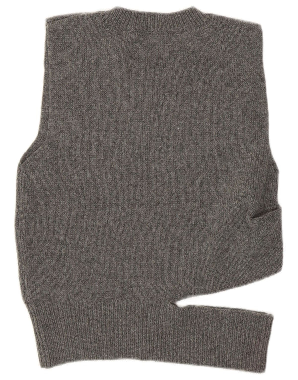 Zara Mujer Crop Vest Tank Top UK 10 Small Gris Lana