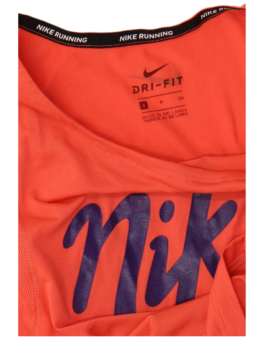 NIKE Mujer Dri Fit Crop Graphic Camiseta Top UK 10 Small Naranja