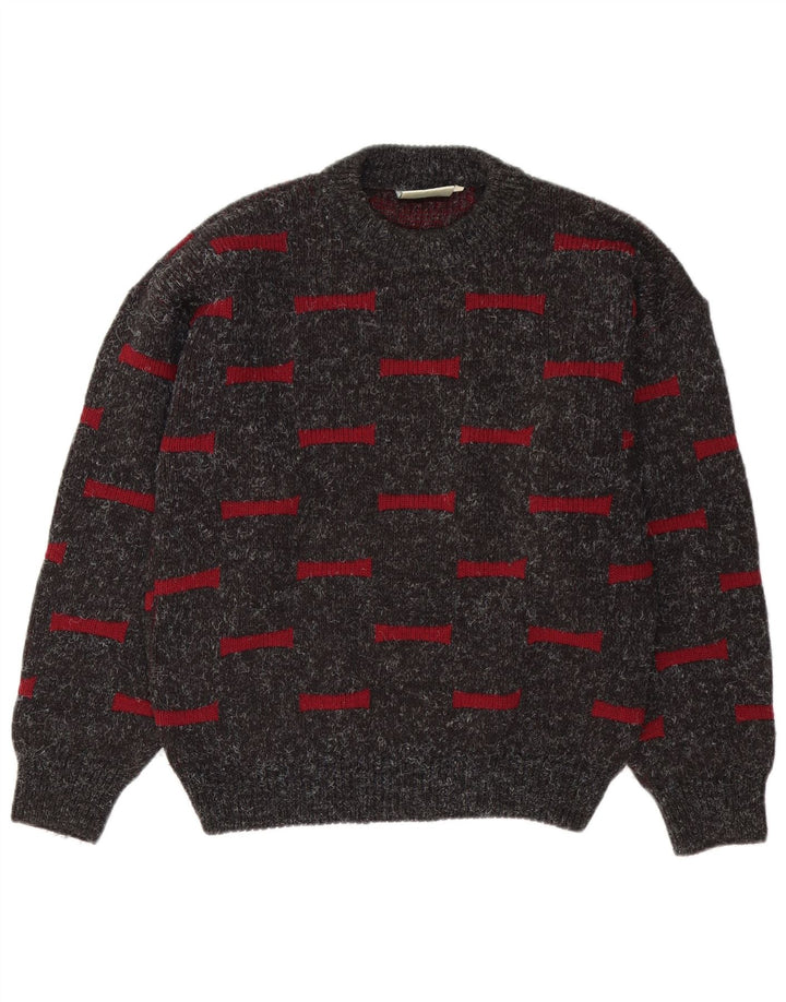 Ciao Hombre Jersey De Cuello Redondo Jersey Gris Medio Geométrico