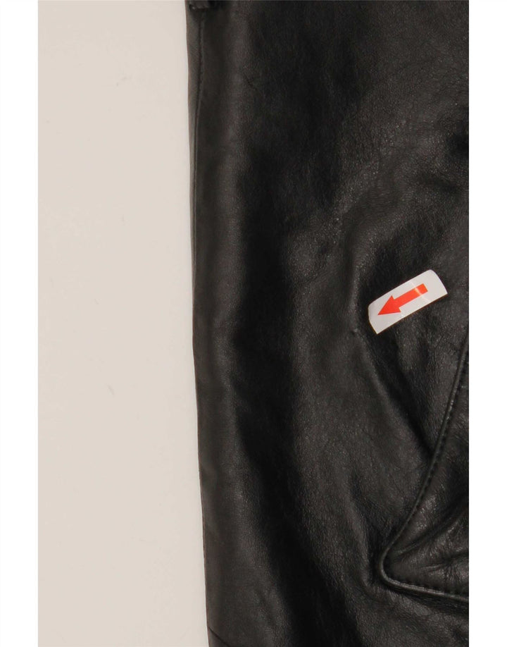 Vintage chaqueta de cuero para hombre Reino Unido 36 pequeño bloque de color negro