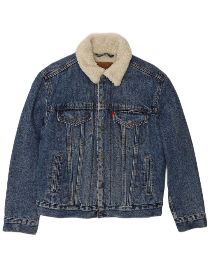 Levi's Chaqueta vaquera Sherpa para hombre Reino Unido 36 Algodón azul pequeño