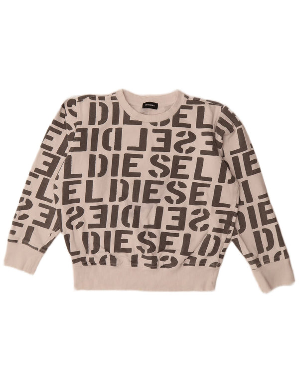 Diesel Sudadera con gráfico corto para niña 11-12 años Algodón blanco