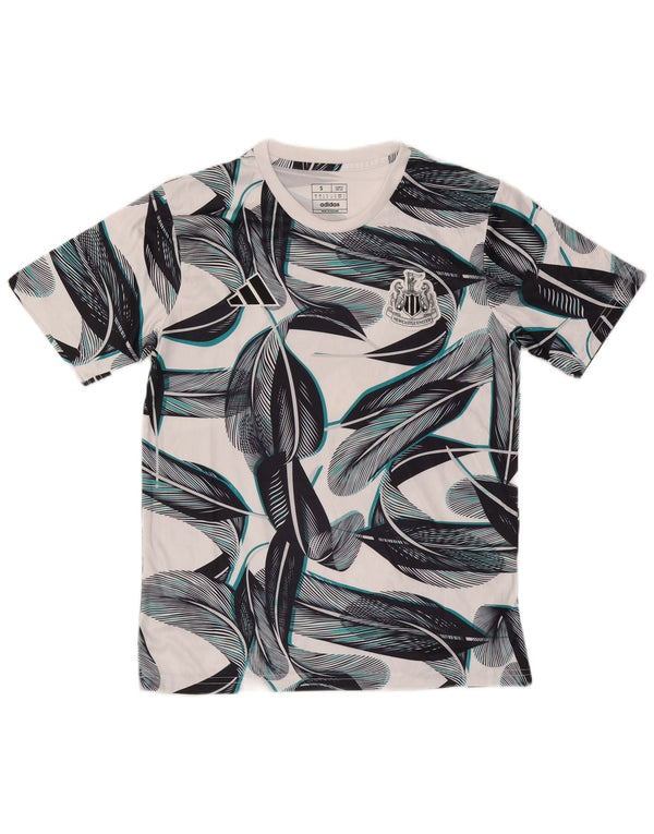 Adidas Hombre Newcastle United Slim Fit Graphic Camiseta Top Pequeño Blanco