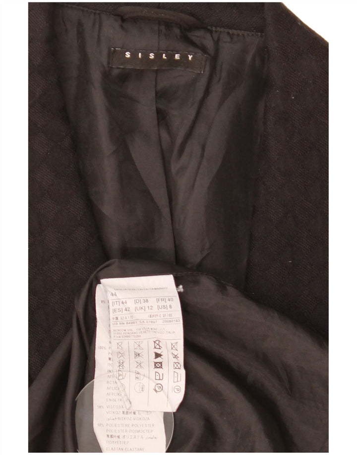 Sisley Chaqueta tipo blazer larga sin mangas para mujer UK 40 Medium Black