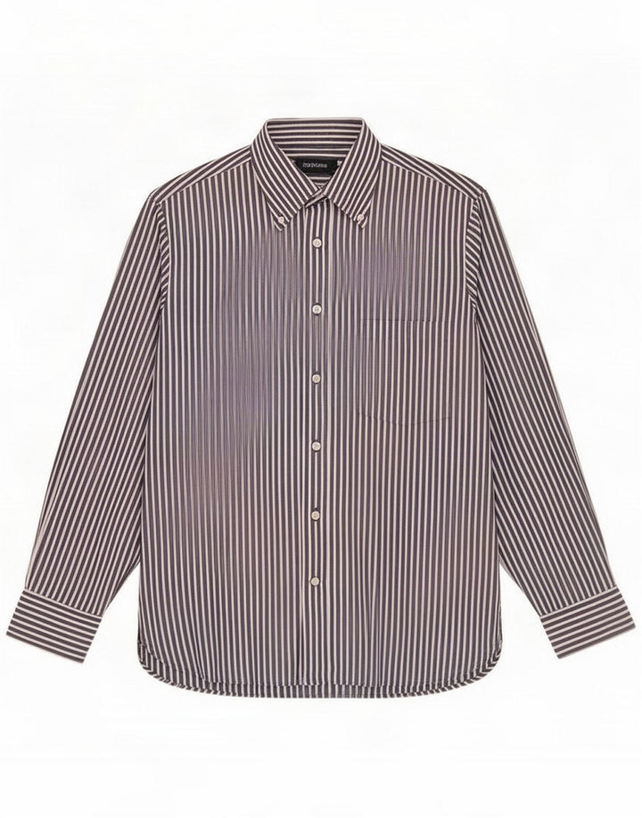 Camisa Gant para hombre pequeña de algodón a rayas azul marino