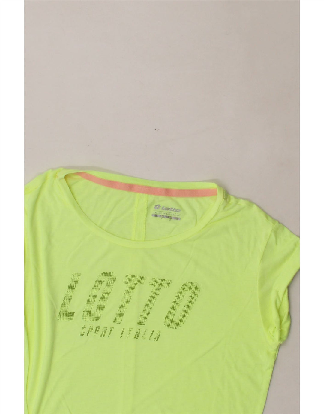 LOTTO Womens Graphic T-Shirt Top UK 10 Small Green Polyester Vintage Lotto and Second-Hand Lotto from Messina Hembry 