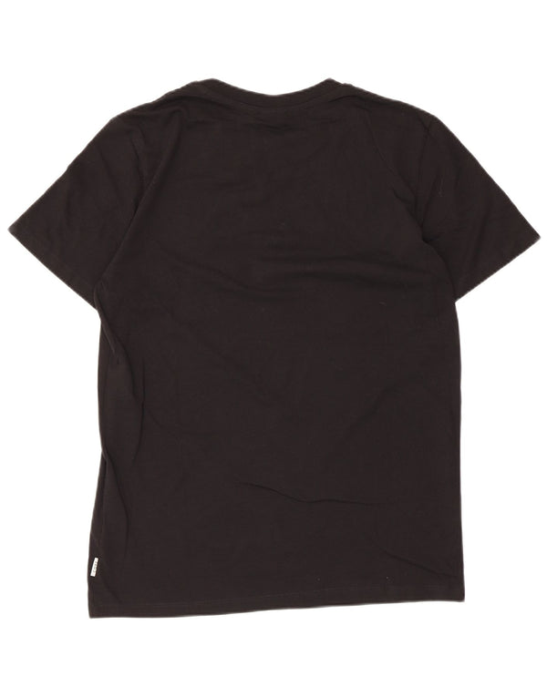 Jack & Jones - Camiseta gráfica para hombre, talla pequeña, algodón negro