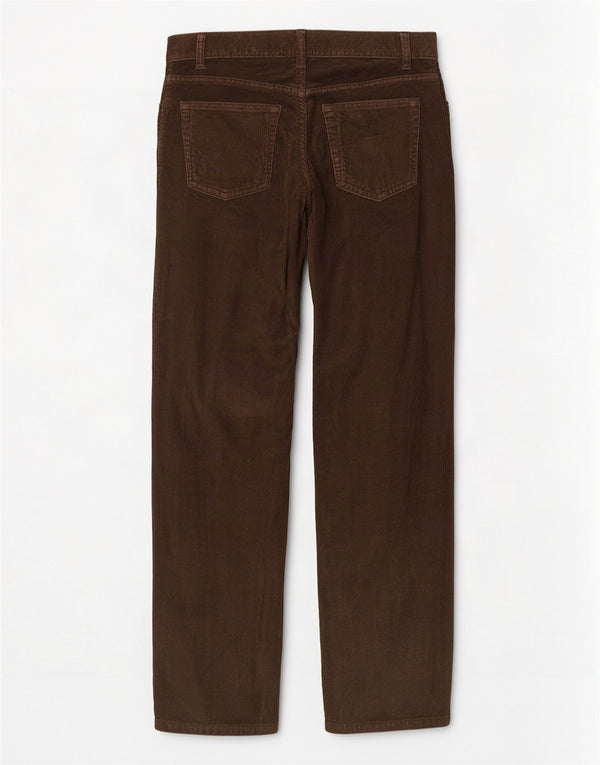 Pantalón Recto De Pana Benetton Hombre W32 L33 Marrón Algodón