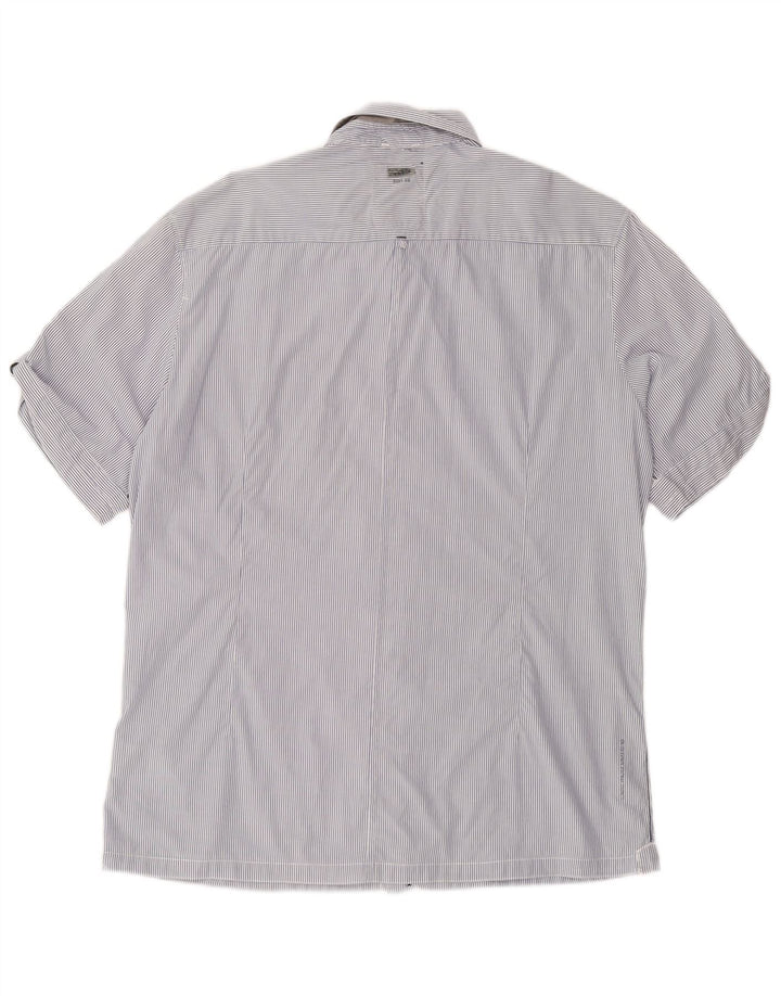 G-STAR Camisa de manga corta para hombre 2XL Azul marino Algodón a rayas