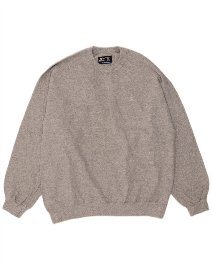Starter Jersey De Cuello Redondo Para Hombre Jersey Grande Gris Moteado